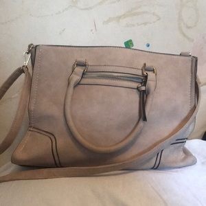 Beige suede bag